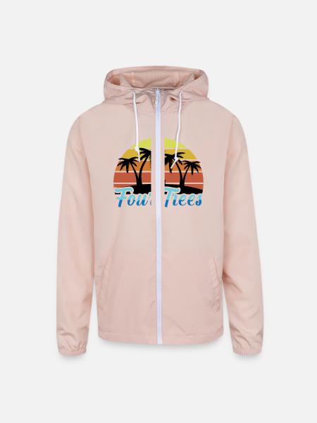 Four Trees Summer beach - Unisex Lightweight Windbreaker Jacket - blush pink  - Front