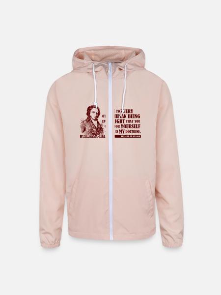 Thomas Paine - The Age of Reason - Unisex Lightweight Windbreaker Jacket - blush pink  - Front