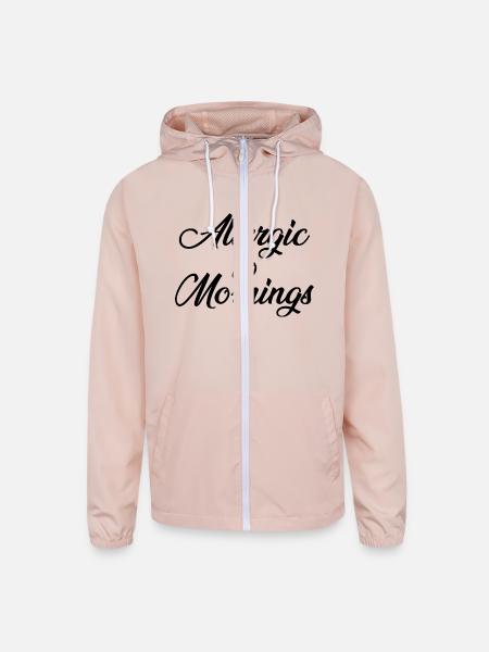 Allergic To Mornings - Unisex Lightweight Windbreaker Jacket - blush pink 