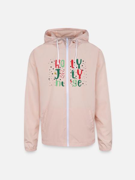 HOLLY JOLLY NURSE - Unisex Lightweight Windbreaker Jacket - blush pink  - Front