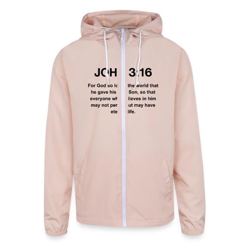 John 3:16 Christian Apparel – Bible Verse Clothing - Unisex Lightweight Windbreaker Jacket