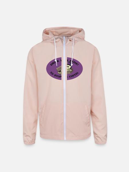 Drink your meds! to stop the coffin - Unisex Lightweight Windbreaker Jacket - blush pink
