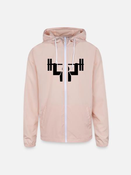 weightlifting - Unisex Lightweight Windbreaker Jacket - blush pink  - Front