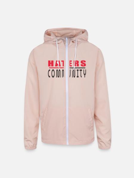 HATERS COMMUNITY - Unisex Lightweight Windbreaker Jacket - blush pink  - Front