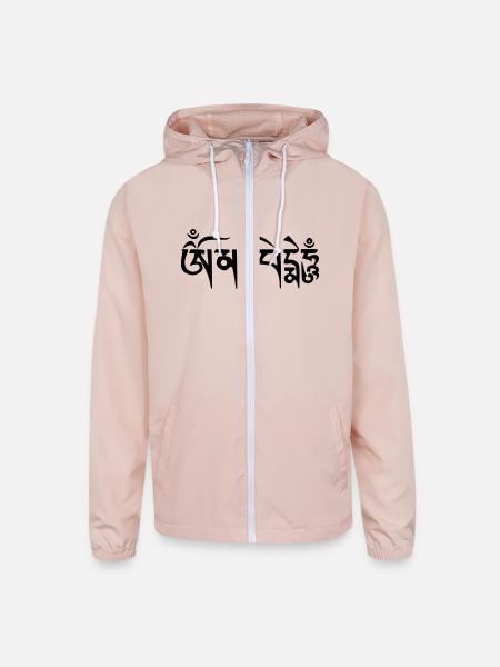 om mani padme hum - Unisex Lightweight Windbreaker Jacket - blush pink  - Front