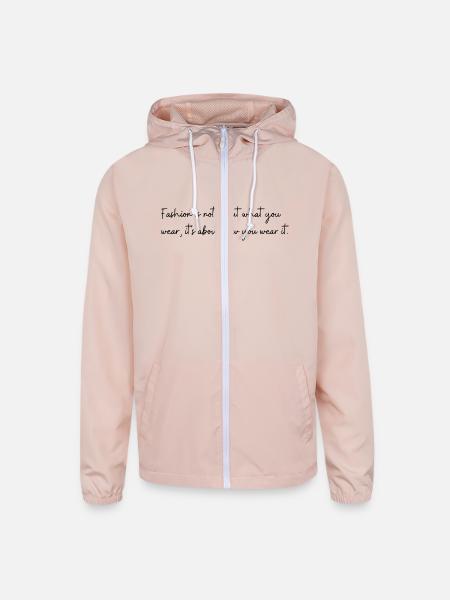 fashion - Unisex Lightweight Windbreaker Jacket - blush pink  - Front