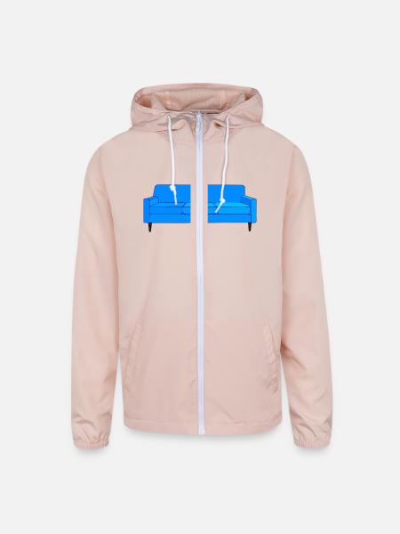 couch - Unisex Lightweight Windbreaker Jacket - blush pink  - Front