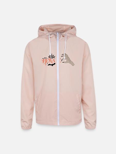 Beware - Unisex Lightweight Windbreaker Jacket - blush pink  - Front
