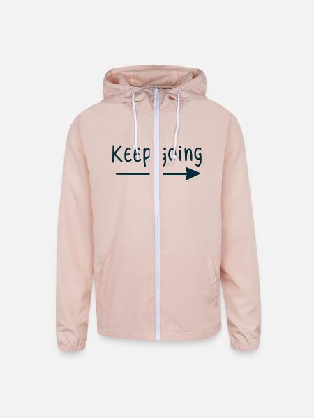 Keep Going – Minimalist Motivational Quote - Unisex Lightweight Windbreaker Jacket - blush pink 