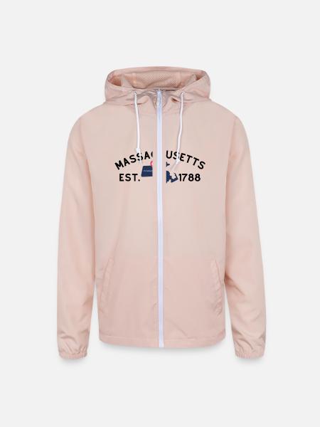 Massachusetts - Unisex Lightweight Windbreaker Jacket - blush pink