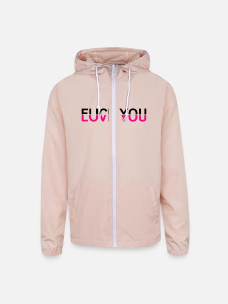 Fuck You - Love You - Unisex Lightweight Windbreaker Jacket - blush pink 