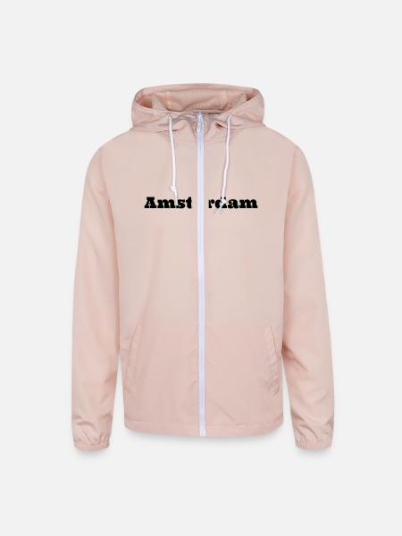 Amsterdam - Unisex Lightweight Windbreaker Jacket - blush pink  - Front