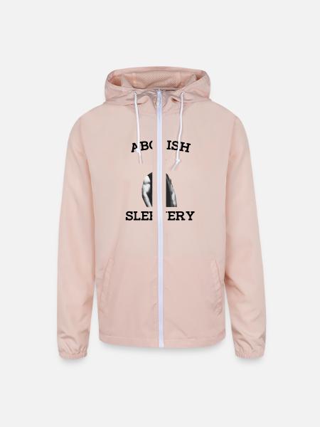 Abolish Sleevery - Unisex Lightweight Windbreaker Jacket - blush pink  - Front