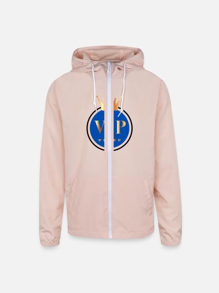 VIP Crown 5 stars Design - Unisex Lightweight Windbreaker Jacket - blush pink  - Front