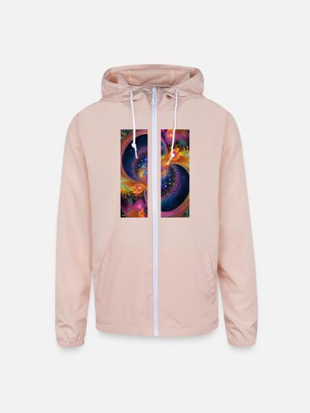 Fractal universe - Unisex Lightweight Windbreaker Jacket - blush pink
