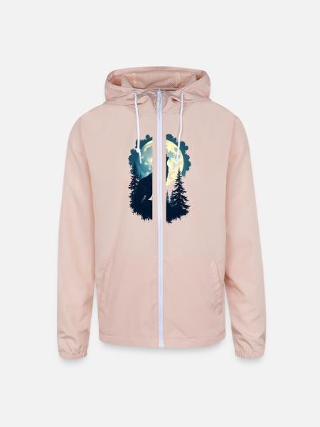 Wolf - Unisex Lightweight Windbreaker Jacket - blush pink