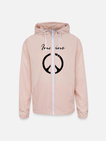 Imagine Peace - Unisex Lightweight Windbreaker Jacket - blush pink