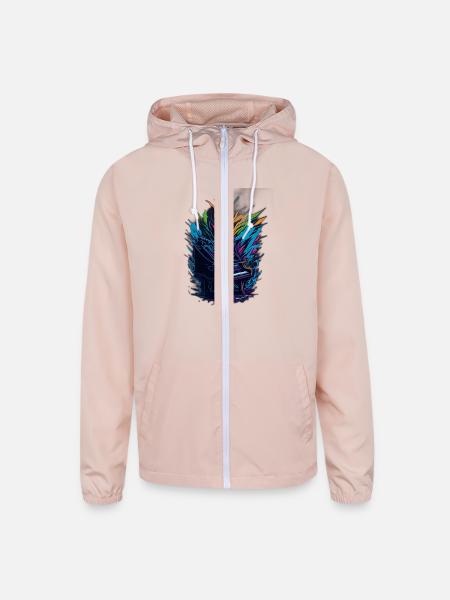 piano - Unisex Lightweight Windbreaker Jacket - blush pink  - Front