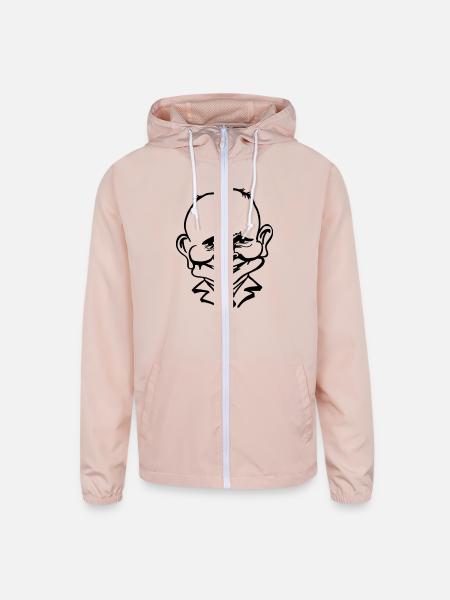Face 095 - Unisex Lightweight Windbreaker Jacket - blush pink  - Front