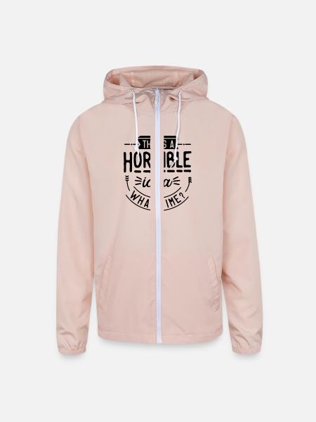 Horrible idea - Unisex Lightweight Windbreaker Jacket - blush pink  - Front