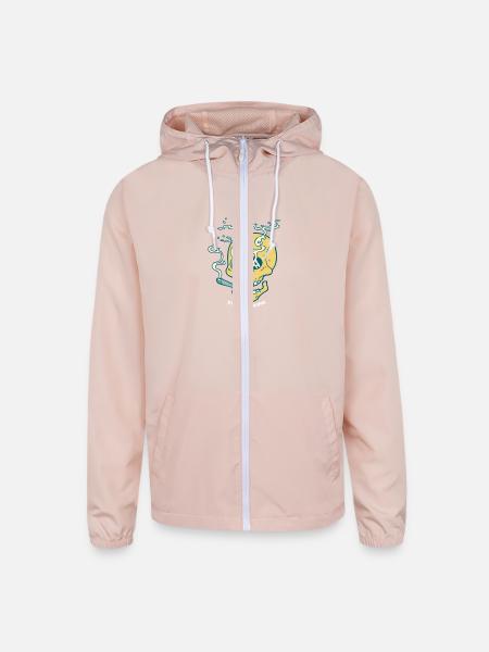 Smoking Skeleton 3 - Unisex Lightweight Windbreaker Jacket - blush pink  - Front
