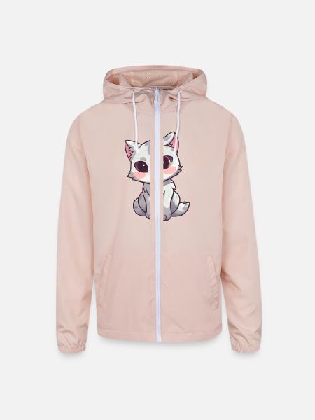 Cute Cat - Unisex Lightweight Windbreaker Jacket - blush pink