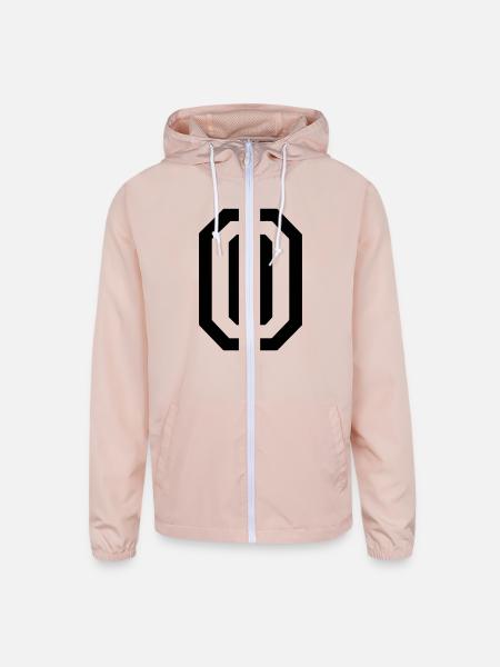 Letter O - Unisex Lightweight Windbreaker Jacket - blush pink  - Front