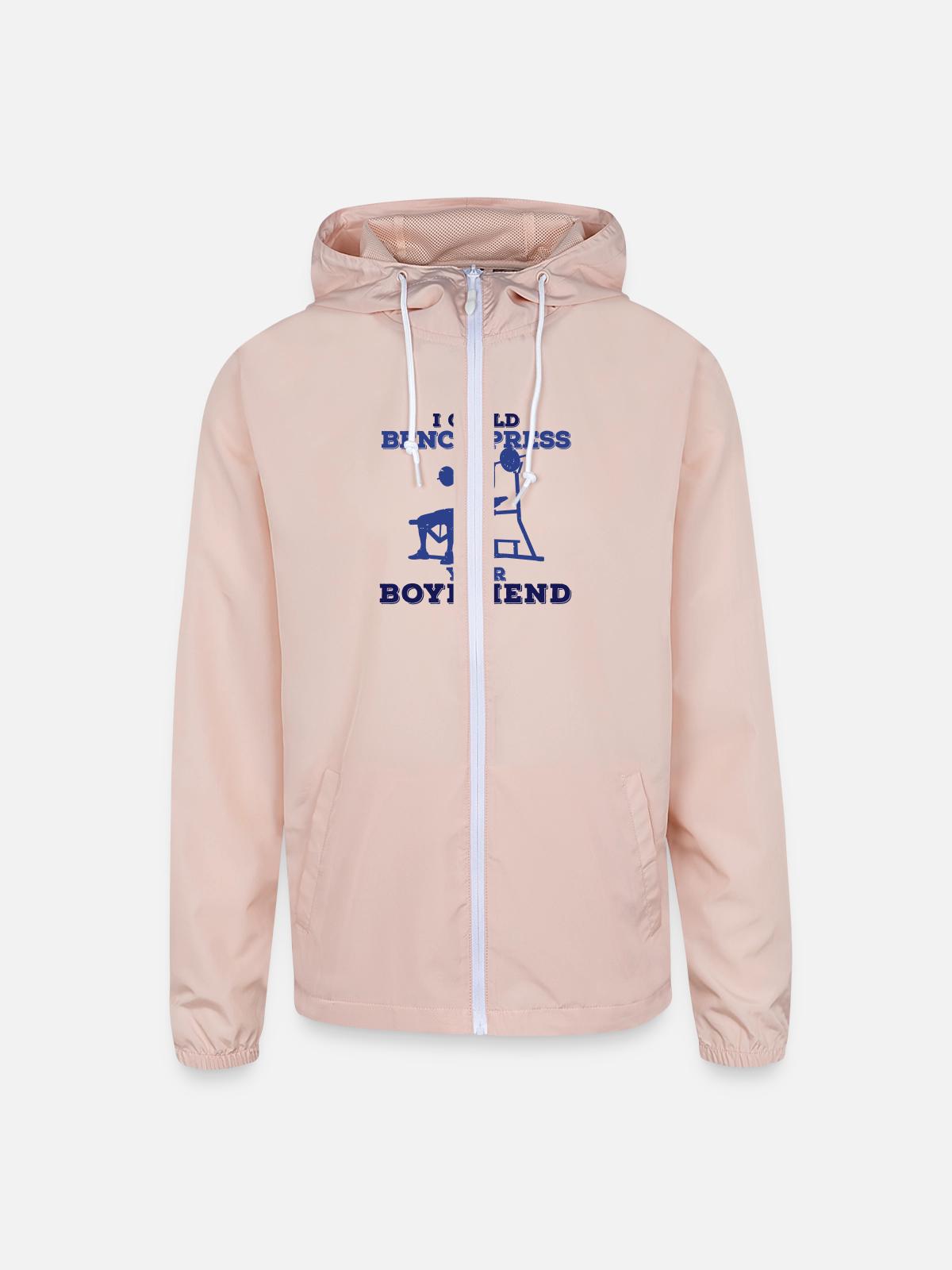 Bench Press - Unisex Lightweight Windbreaker Jacket - blush pink - Front