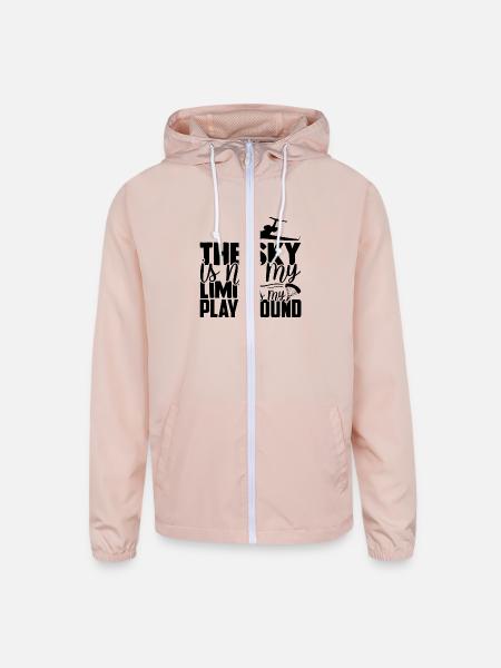 The sky is not my limit - Unisex Lightweight Windbreaker Jacket - blush pink  - Front