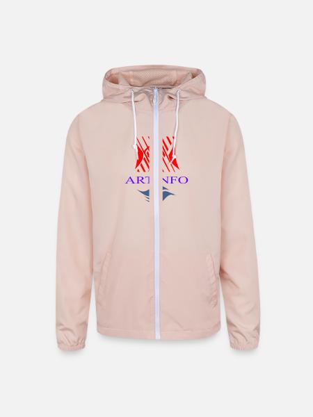 ARTINFO - Unisex Lightweight Windbreaker Jacket - blush pink
