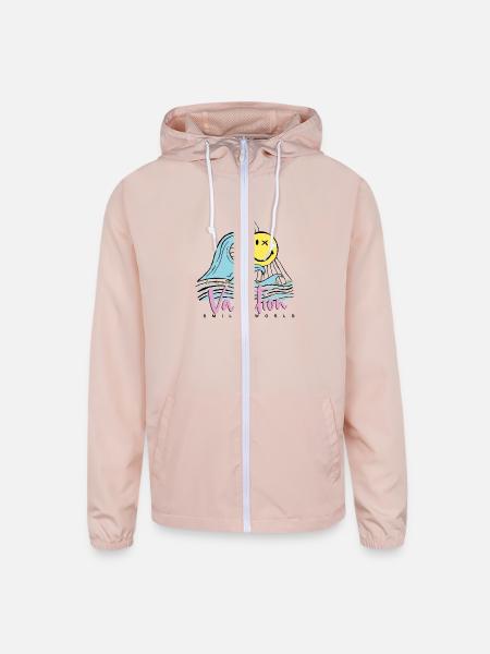 SmileyWorld Always On Vacation - Unisex Lightweight Windbreaker Jacket - blush pink 