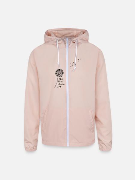 Blow Your Worries Away - Unisex Lightweight Windbreaker Jacket - blush pink  - Front