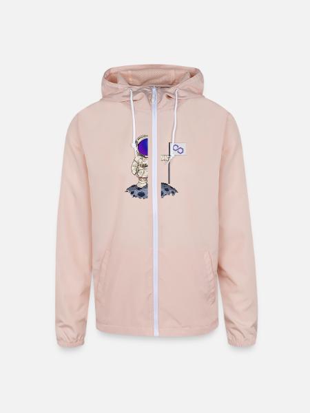 Moon Boy Polygon - Unisex Lightweight Windbreaker Jacket - blush pink