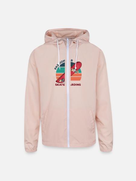 Passion For Skateboarding - Unisex Lightweight Windbreaker Jacket - blush pink