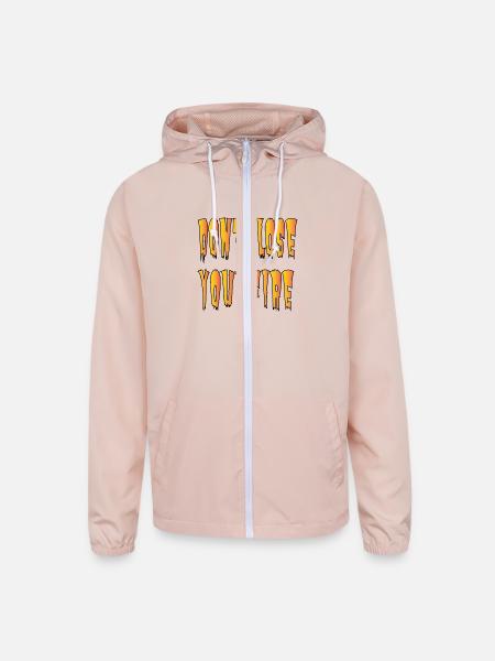 Do not lose your fire - Unisex Lightweight Windbreaker Jacket - blush pink  - Front
