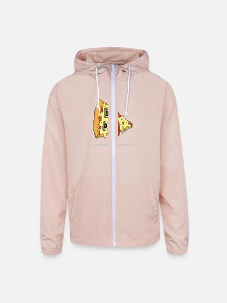 pizza - Unisex Lightweight Windbreaker Jacket - blush pink
