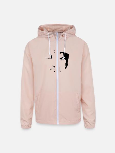 buddhas face - Unisex Lightweight Windbreaker Jacket - blush pink  - Front