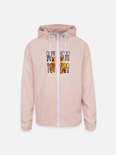 Do not lose your fire - Unisex Lightweight Windbreaker Jacket - blush pink  - Front