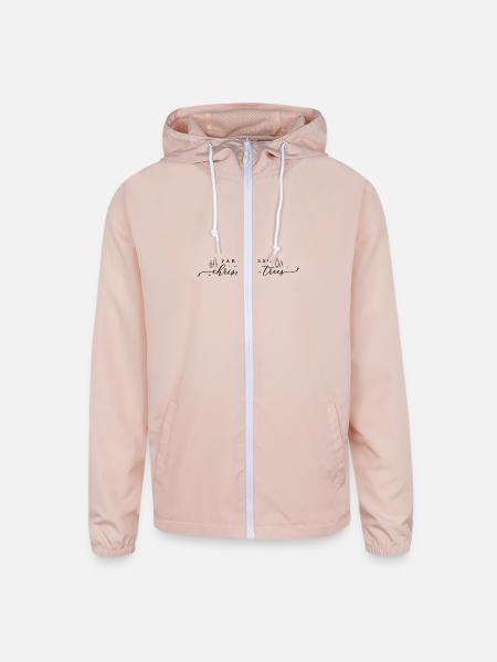 Farm Fresh Christmas Trees Presents Xmas Gift Idea - Unisex Lightweight Windbreaker Jacket - blush pink  - Front