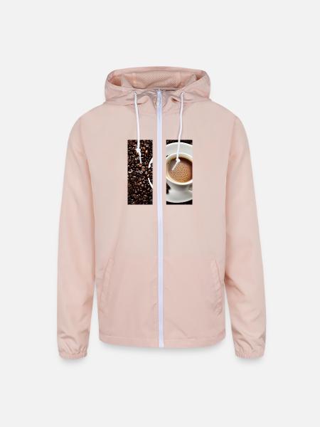 Morning coffee - Unisex Lightweight Windbreaker Jacket - blush pink