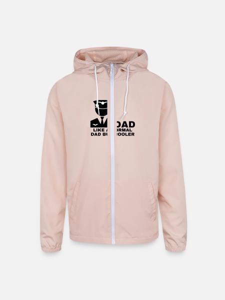 Pilot Dad Like A Normal Dad But Cooler - Unisex Lightweight Windbreaker Jacket - blush pink  - Front