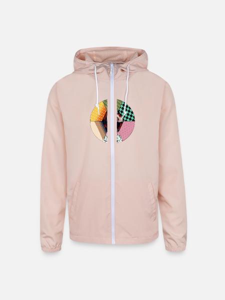 Choose a side - Unisex Lightweight Windbreaker Jacket - blush pink  - Front