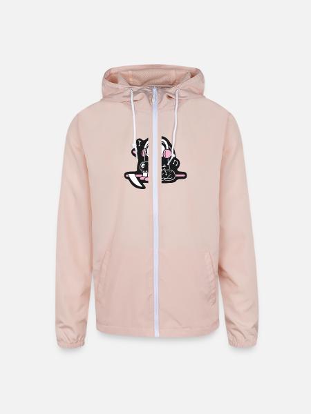 Cute Grim Reaper Taking A Break - Unisex Lightweight Windbreaker Jacket - blush pink  - Front