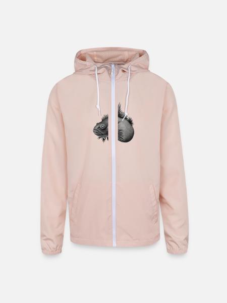 prehistoric axolotl - Unisex Lightweight Windbreaker Jacket - blush pink