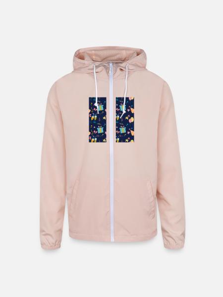 Seamless pattern of party elements - Unisex Lightweight Windbreaker Jacket - blush pink