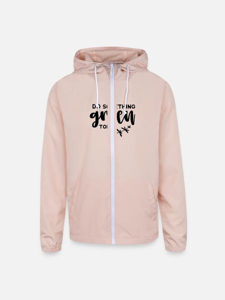 Plants Do something green today - Unisex Lightweight Windbreaker Jacket - blush pink  - Front