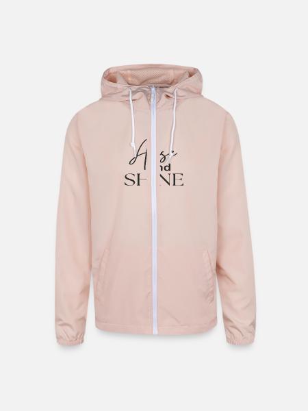 Arise and shine bible verse - Unisex Lightweight Windbreaker Jacket - blush pink  - Front