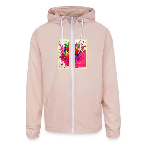 Vibrant Strawberry Splash - Unisex Lightweight Windbreaker Jacket