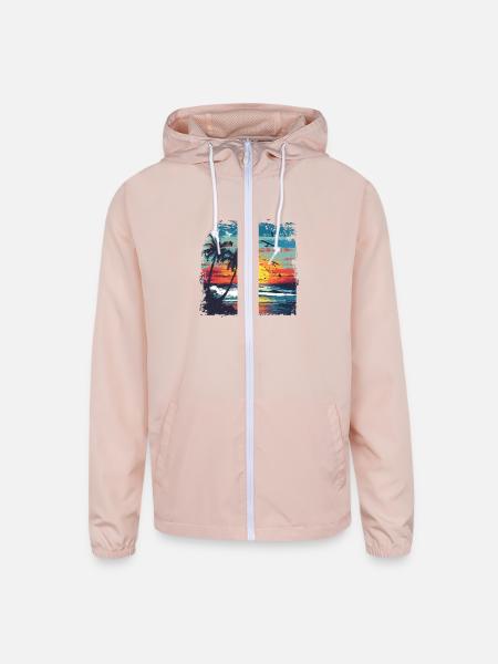 Authentic Surfer - Unisex Lightweight Windbreaker Jacket - blush pink