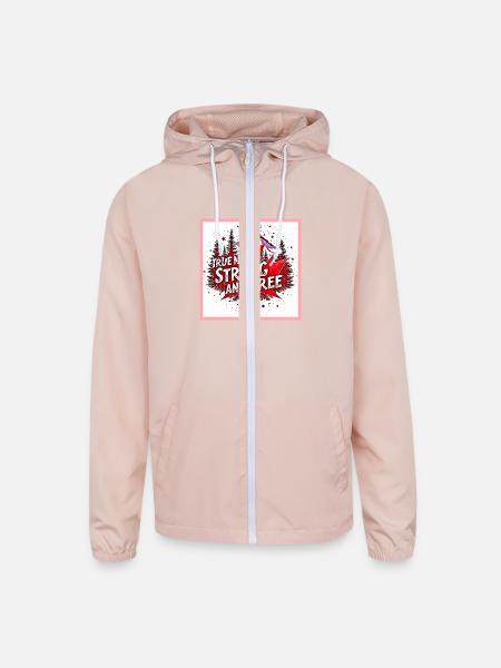 True North Strong Free - Unisex Lightweight Windbreaker Jacket - blush pink  - Front